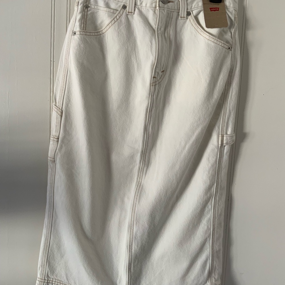 NWT Levi's White Pencil Skirt Denim Jeans